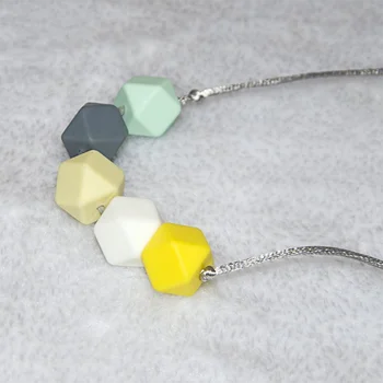 

Baby Teething Toy Pendant Necklace Chewing Toy Beads Pacifier Clip Best Gifts Training Baby Teethers Necklace Feather Silicone