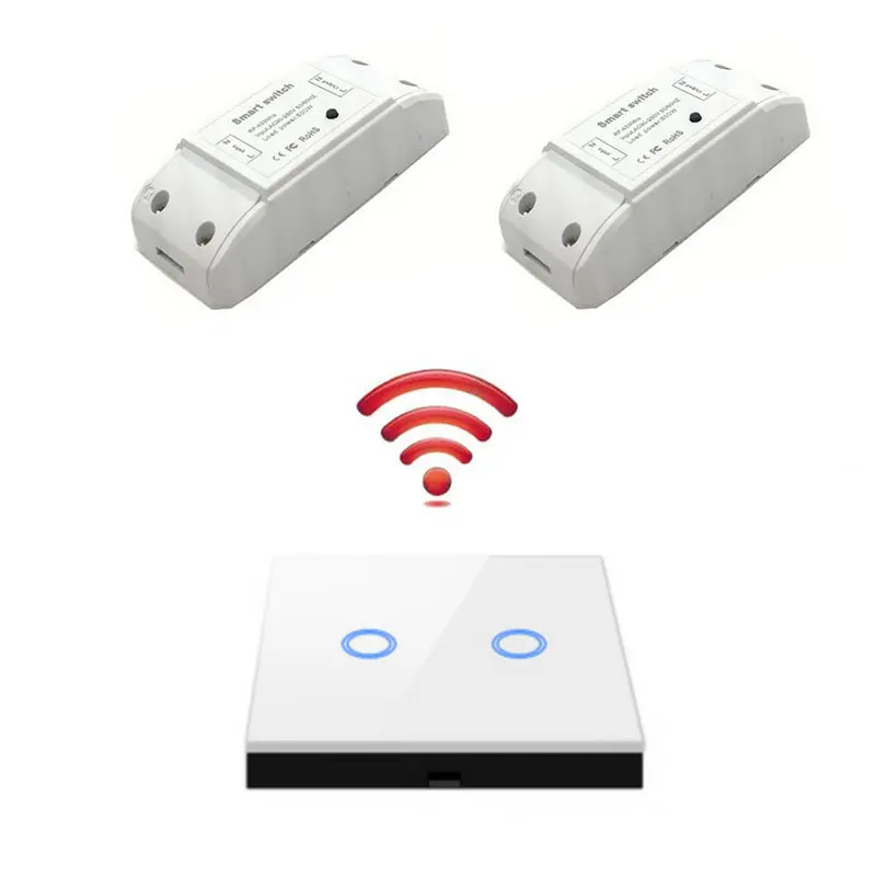 

Wireless Smart Switch 1/2/3 gang RF 433Mhz Light RF Remote Control Receiver and Touch Wall Panel Transmitter for Ceiling Lamp