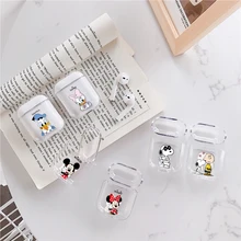 Мультфильм Микки Минни пара чехол для Airpods беспроводные наушники прозрачный защитный чехол для Apple Air Pods 1 2 Наушники