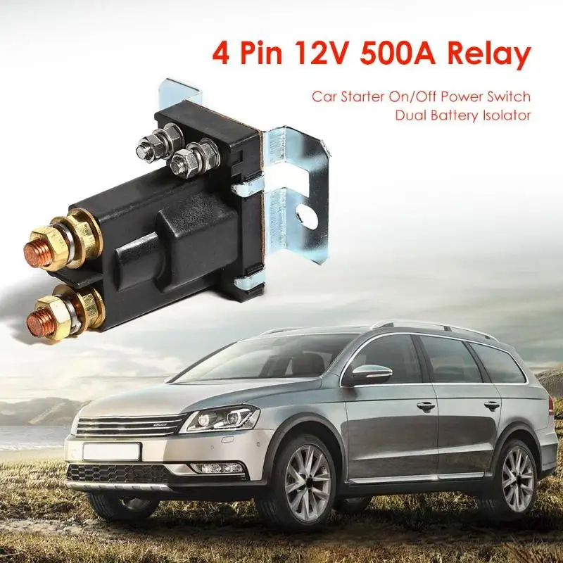 4 Pin 12V 500A реле Двойной аккумулятор изолятор для автомобильного стартера ВКЛ/ВЫКЛ Выключатель питания Двойной аккумулятор Lsolator Автопогрузчик контактор