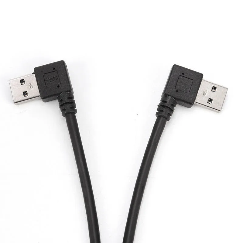 AABB-1 Pair USB 3.0 Right Left Angle 90 Degree Extension Cable Male to Female Adapter Cord Data