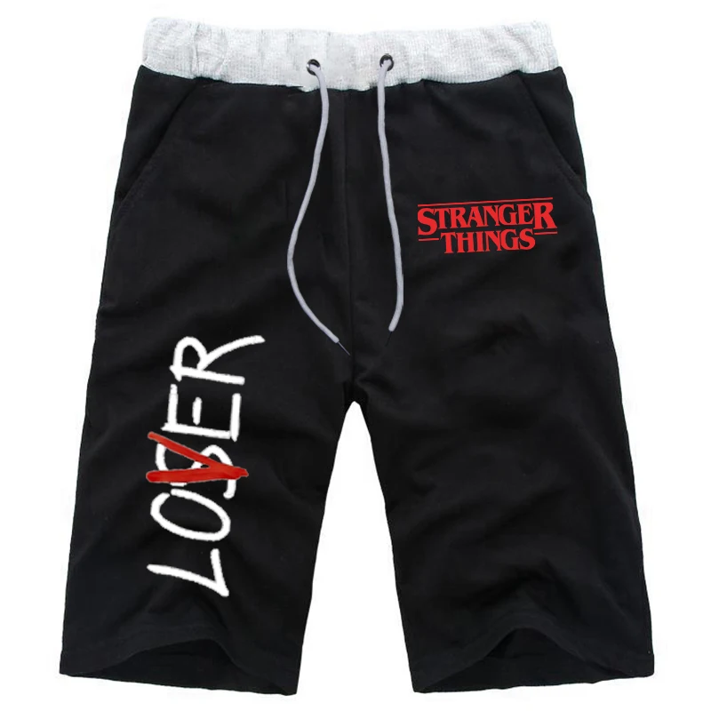Мужские спортивные шорты с принтом «странные вещи», пляжные мужские шорты, дышащие шорты с эластичной резинкой на талии для влюбленных
