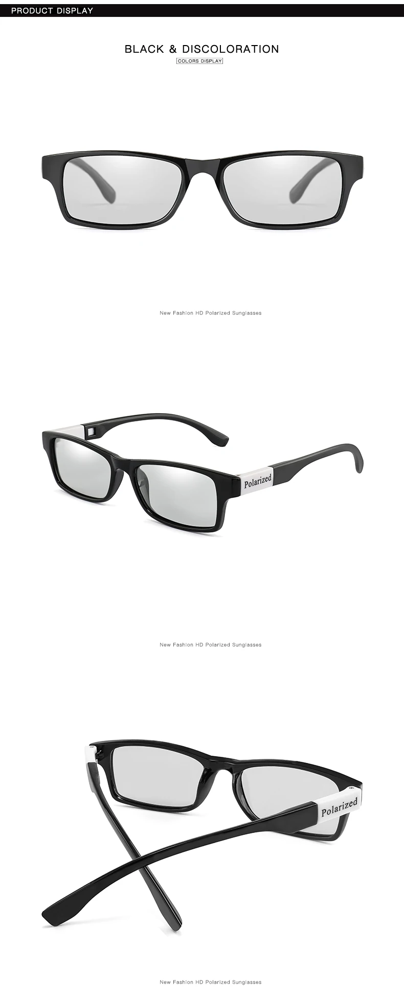 LongKeeper Polarized Photochromic Sunglasses Men Vintage Rectangle Chameleon Sun Glasses Driver Goggles UV400 Lentes Sol Hombre