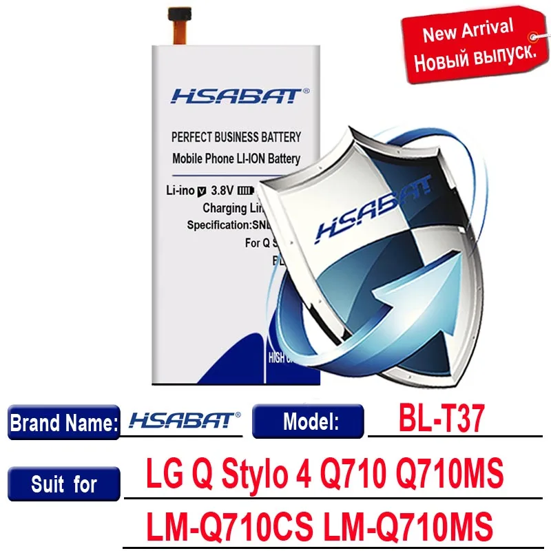 HSABAT 0 цикла 4300 мА/ч, BL-T37 Батарея для LG Q Stylo 4 Q710 Q710MS LM-Q710CS LM-Q710MS мобильного телефона запасной аккумулятор
