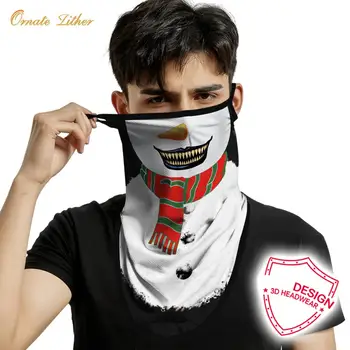 

Christmas Triangle Scarf Protective Safty Mask Bandanas Earloop Headband Neck Gaiter Breathable Face Shield Cover Santa Claus