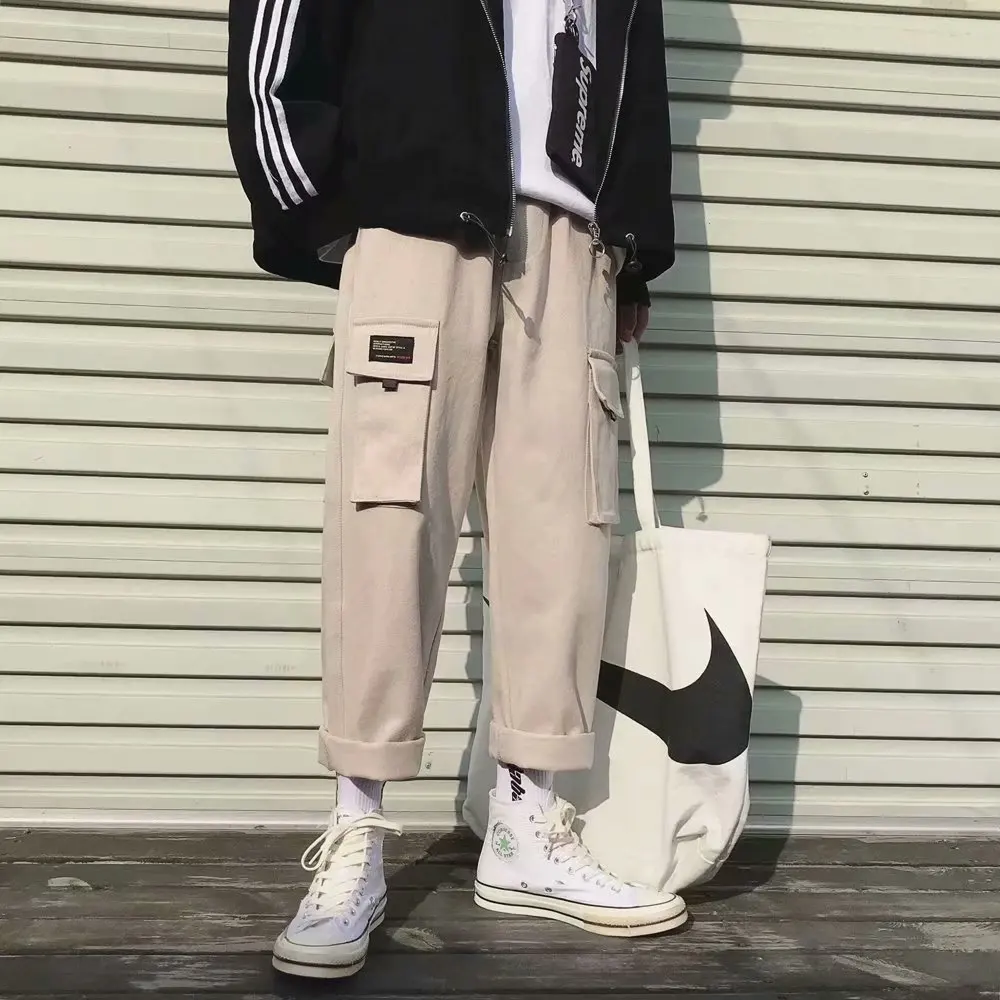 

Spring And Summer Beam Leg MEN'S Casual Pants Men's Athletic Pants MEN'S Trousers Bib Overall MEN'S Ninth Pants Men's