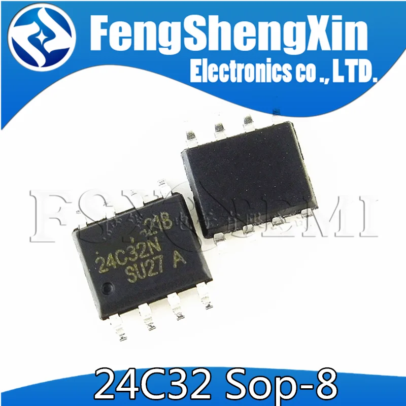 10pcs/lot New AT24C32 24C32 24C32N AT24C32N 10SU 2.7 SOP 8 Memory chips ...