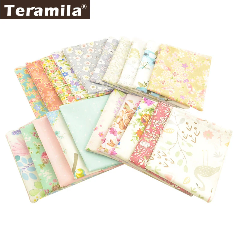

Teramila Telas Flowers Design 50x100cm/pcs 100% Cotton Fabric Patchwork DIY Quilts Home Sewing Material Cloth Dress Pillow Home