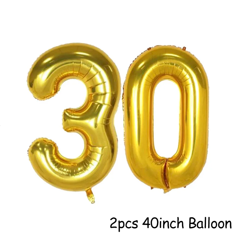 30th 40th 50th 60th день рождения одноразовые партии посуда чашки тарелки на день рождения принадлежности для вечеринки с днем рождения Декор для взрослых - Цвет: 2pcs 40inch Balloon