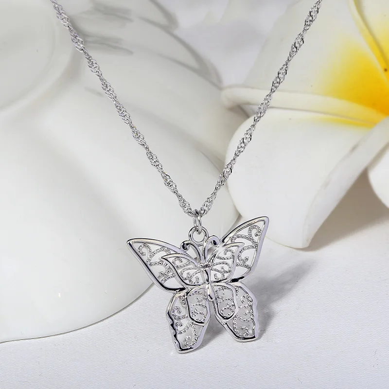 2021 NEW Trend  Butterfly Necklace Pendant for Woemn Diamond Silver S925 Insect Engagement Christmas Gift Jewelry Drop Shipping