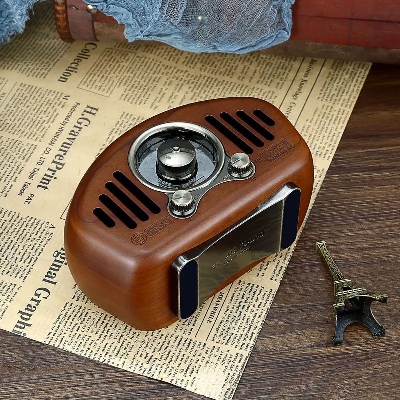 Classic vintage retro Wood FM AM SD MP3 Bluetooth 