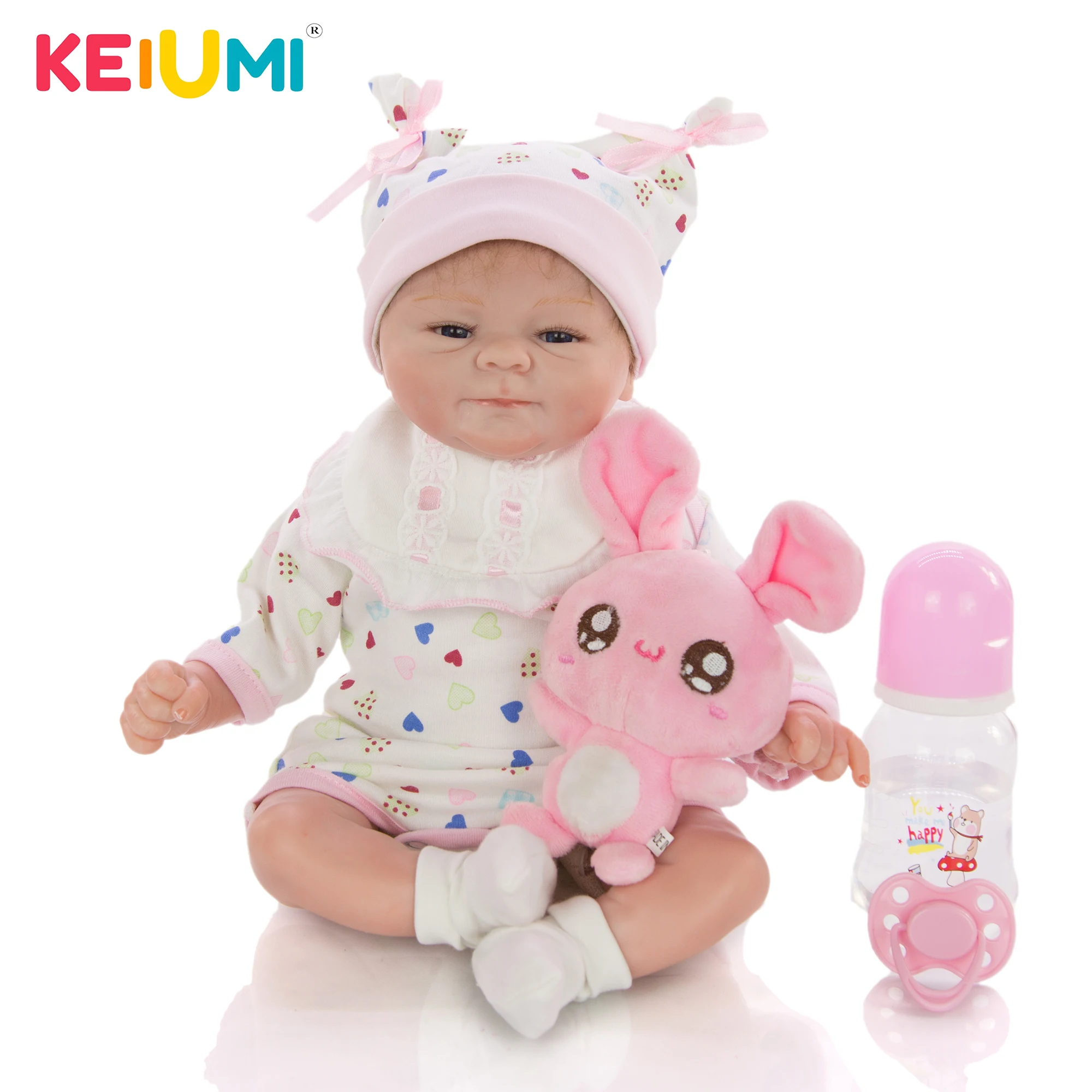 Забавная Кукла Reborn KEIUMI 17 дюймов Мягкая силиконовая виниловая мягкие куклы для