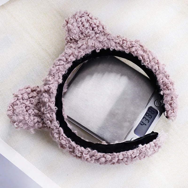 Корейские милые плюшевые головные повязки с медвежонком для женщин, супер милые аксессуары для волос, повязка для волос для девочек, шерстяные повязки для волос, мультяшный головной убор