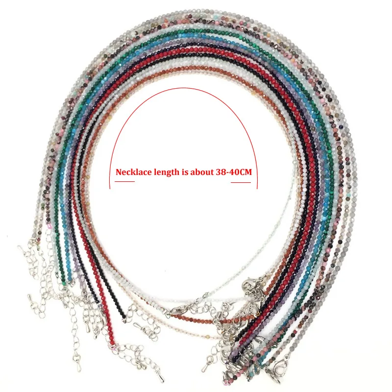 Natürlicher Kristallquarz-Achat-Turmalin-Stein, 2–3 mm, Schneidperlen, Mini-Halsketten, Armband eignen sich für Geschenke für Männer und Frauen