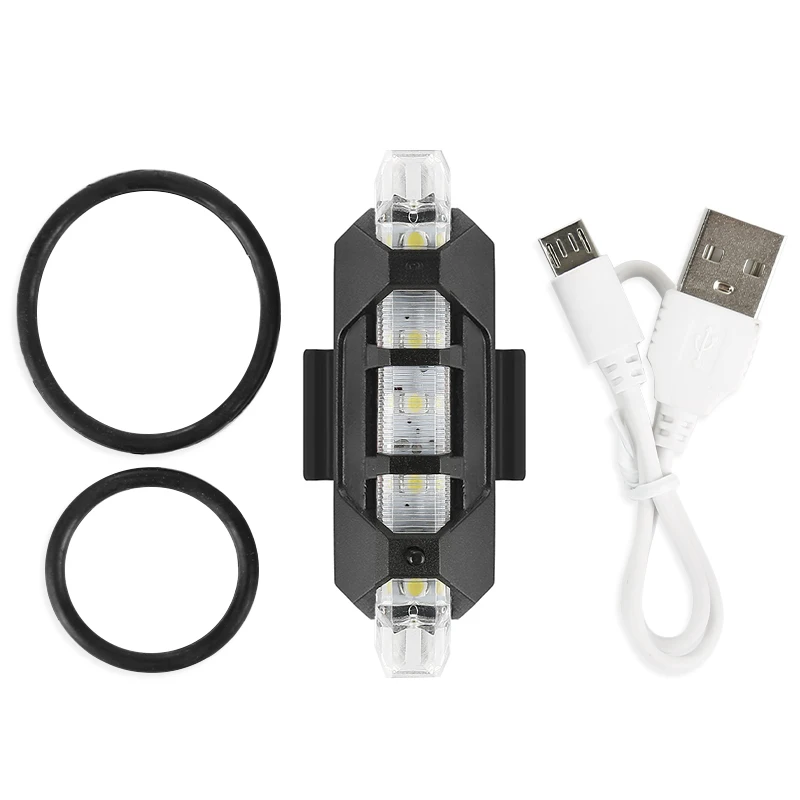 

Bright Tail Lights Safety Warn Lamp USB Rechargeable Warning Light Cycling Accessories MTB Bike 5 LED Rear Bicycle Taillights