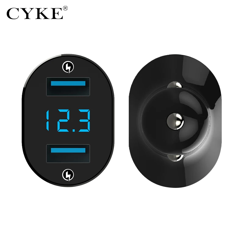 CYKE C12 современное автомобильное зарядное устройство с двумя прикуривателями usb Автомобильное с многофункциональным мобильным телефоном Быстрая зарядка