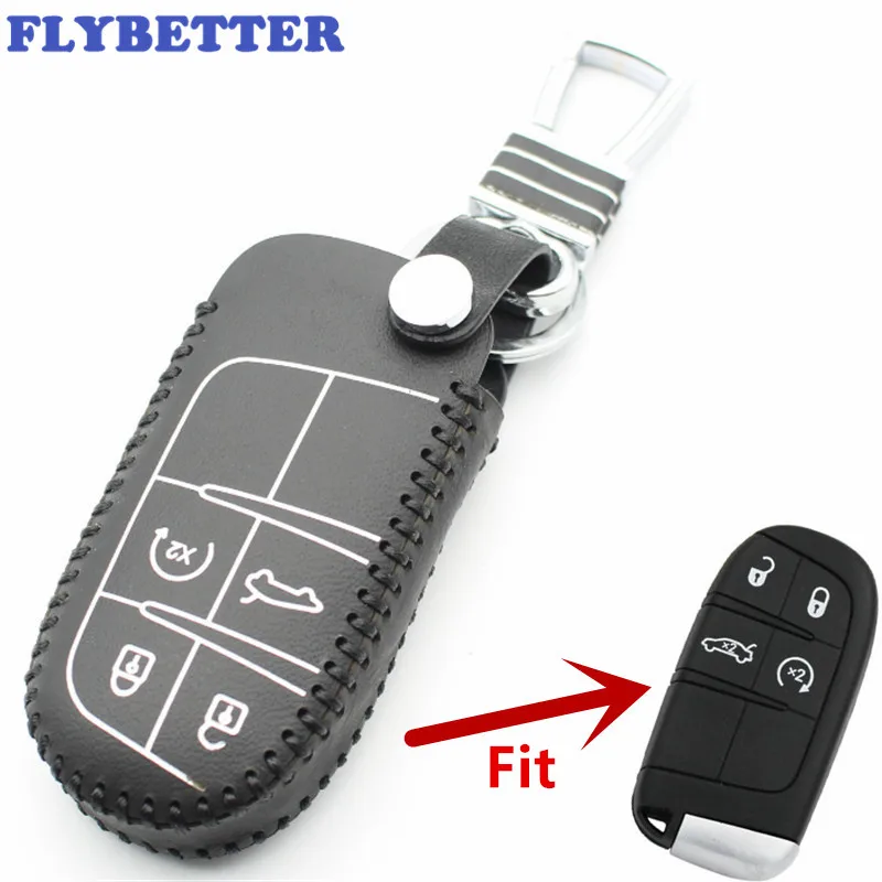 FLYBETTER чехол из натуральной кожи 4 смарт-кнопка для Jeep Grand Cherokee/Compass/longity/Renegade для Chrysler 300 L727