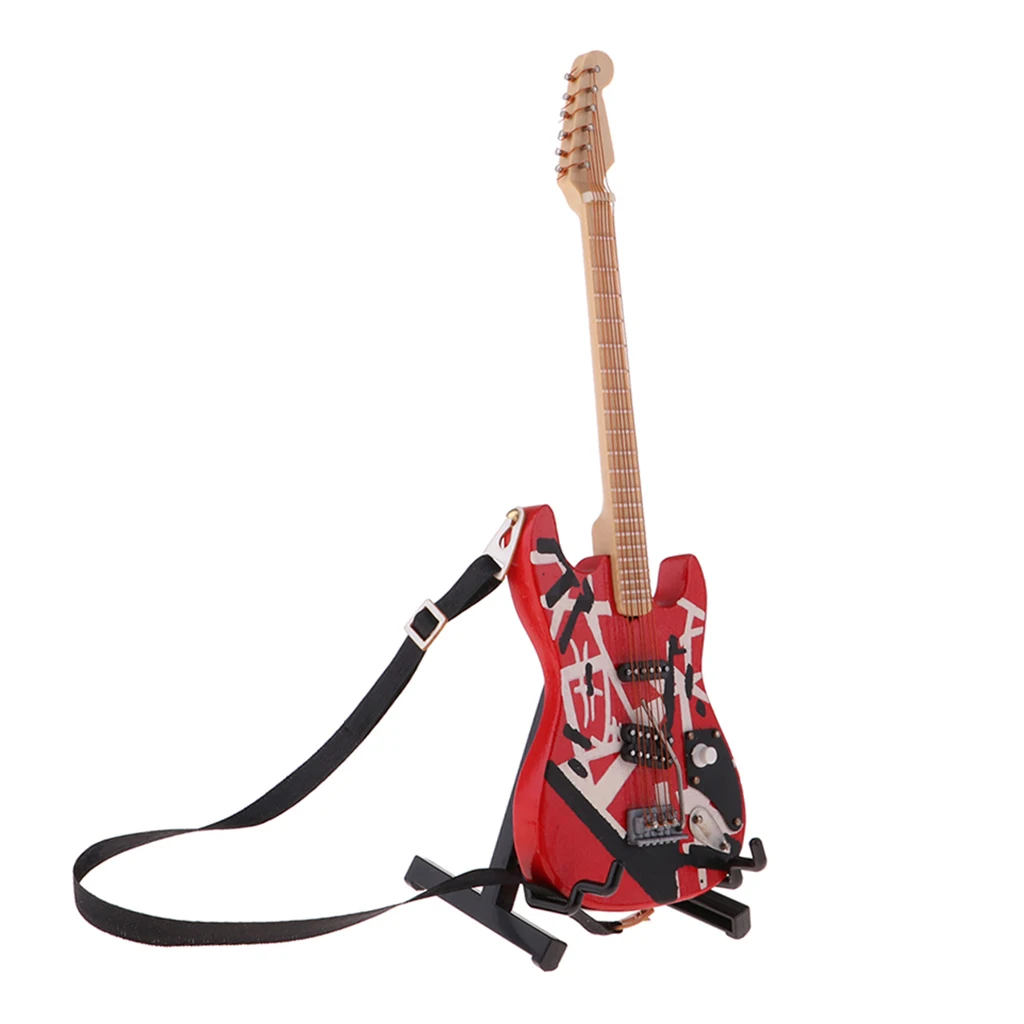 18 см кукольный домик миниатюрная деревянная гитара с подставкой модель для 1/6 BJD