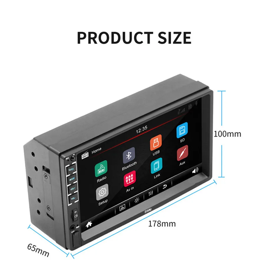 2DIN HD Автомобильный MP5 мультимедийный плеер сенсорный экран Авто Стерео Bluetooth USB TF fm-плеер поддержка для Apple XR соединение