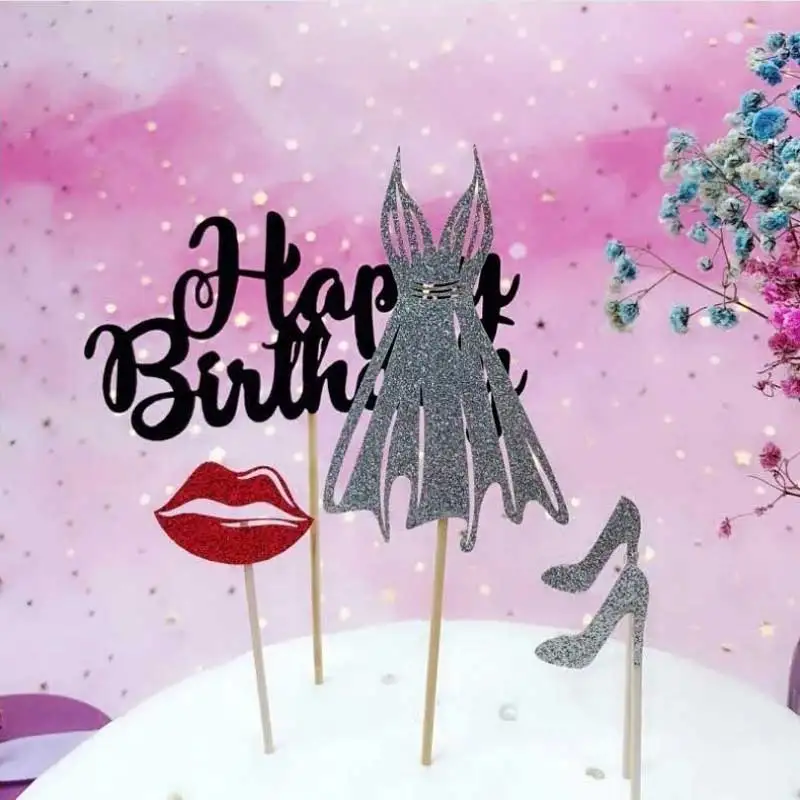 1 Набор блестящие топперы для торта в форме богини на высоком каблуке|Товары