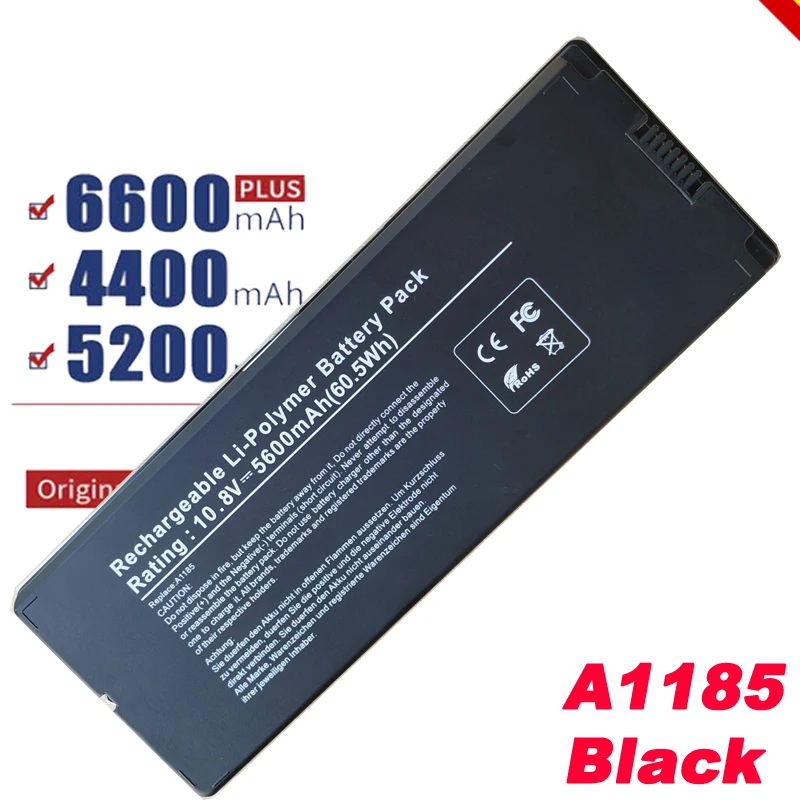Black Battery For Apple A1185 A1181 For Macbook 13" Inch Ma472 Ma701 Ma566  Ma566fe/a Ma566g/a Ma566j/a - Laptop Batteries - AliExpress
