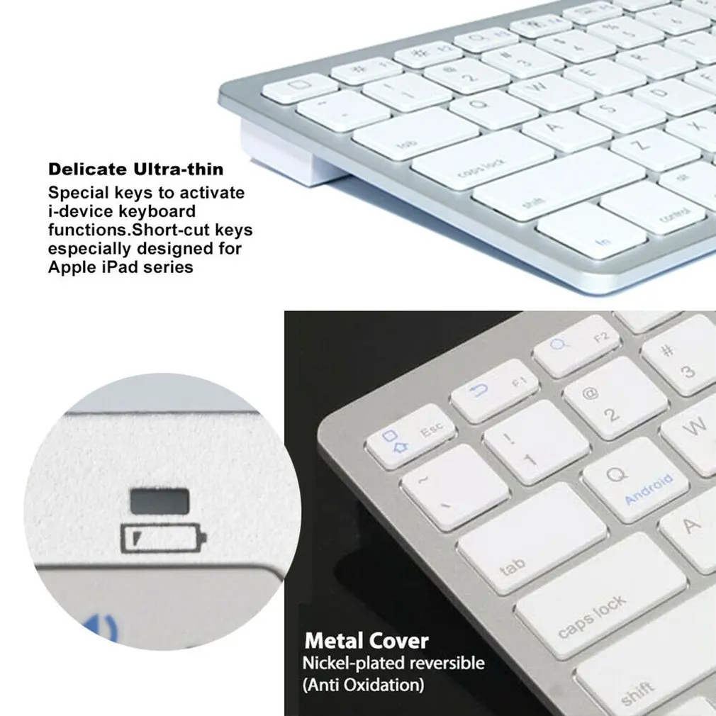 Беспроводная клавиатура Bluetooth для Apple iPad iPhone для Android для Mac Windows Ultra Slim