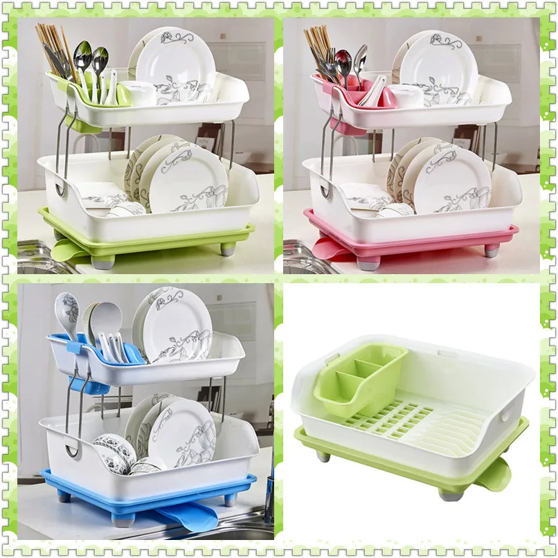 Double-Layer Multi-Function Draining Dish Rack for Kitchen
