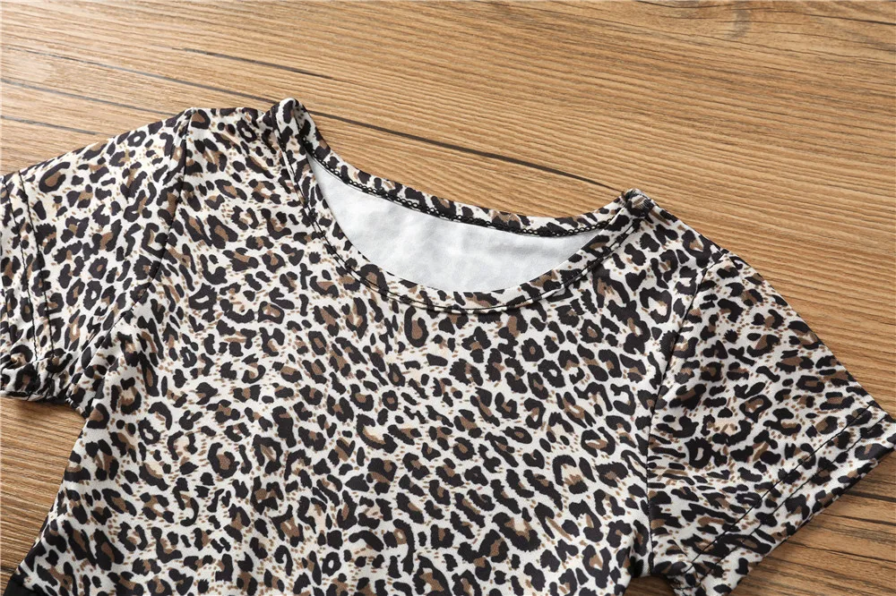 Леопардовое платье для маленьких девочек Летняя крутая одежда с короткими рукавами детское платье для девочек 1, 2, 3, 4, 5, 6 лет, одежда для дня рождения