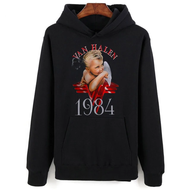 

New Popular Van Halen Tour Concert 1984 Men's Black Hoodies S-3XLMen Hoodies 100% Cotton