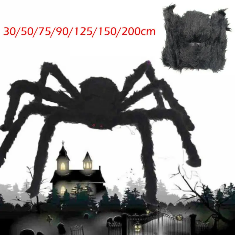 7 Sizes Halloween Large Spider Decoration Horror Size Plush Toy Party House Scary Fun Photobooth Props