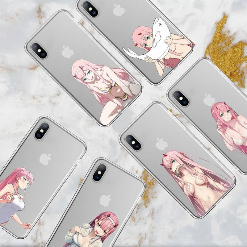 Sexy Zero Two Darling in the FranXX Anime Phone Case For iPhone 11 12 Mini 13 Pro XS Max X 8 7 6s Plus 5 SE XR Transparent Shell best iphone 11 Pro Max case