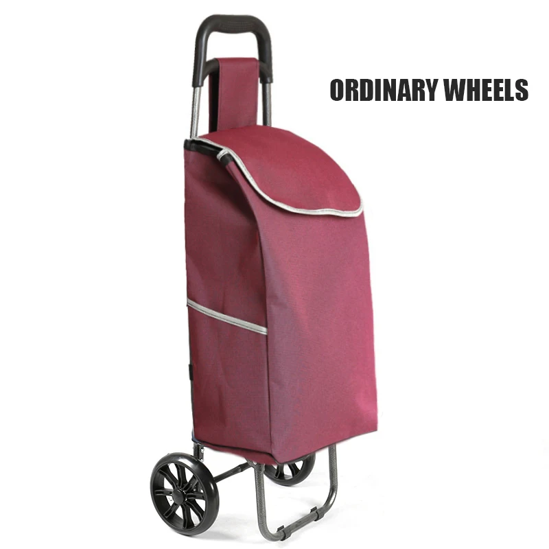 Складная переносная тележка для покупок, тележка для багажа, тележка для трейлера, маленькая ручная тележка для дома, пожилых людей - Цвет: Ordinary wheels 4