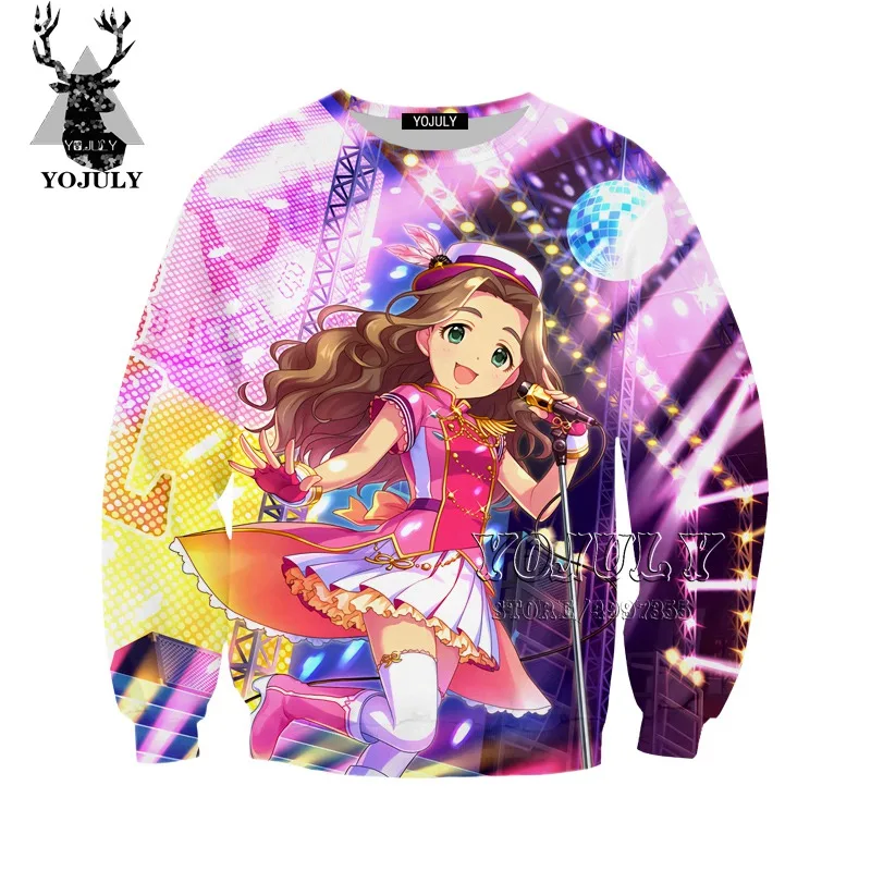YOJULY Idol Master, Детская толстовка Золушки для девочек с 3D рисунком, Детская толстовка с аниме, для мальчиков и девочек, для подростков, модная детская одежда, Kawaii SW114
