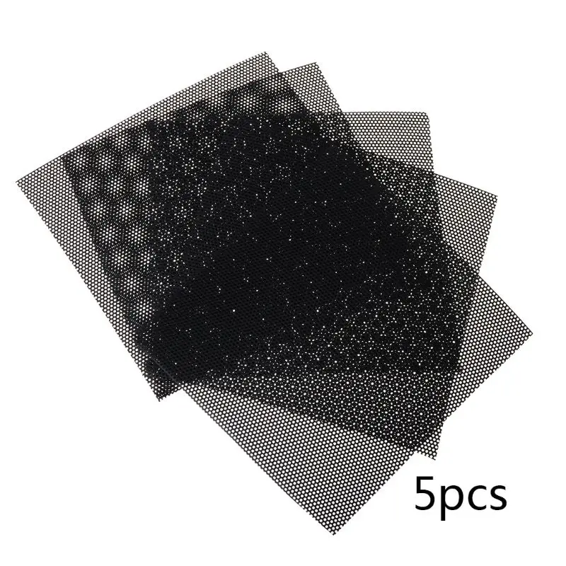 

5PCS 10x10CM DIY Computer Mesh PVC PC Case Fan Cooler Black Dust Filter Network Net Chassis Dustproof Cover