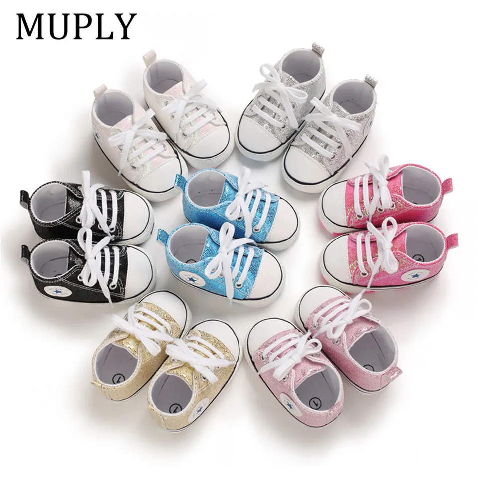 Baby Shining Shoes First-Walker Newborn Baby-Boys-Girls Spring Canvas Anti-Slip Toddler