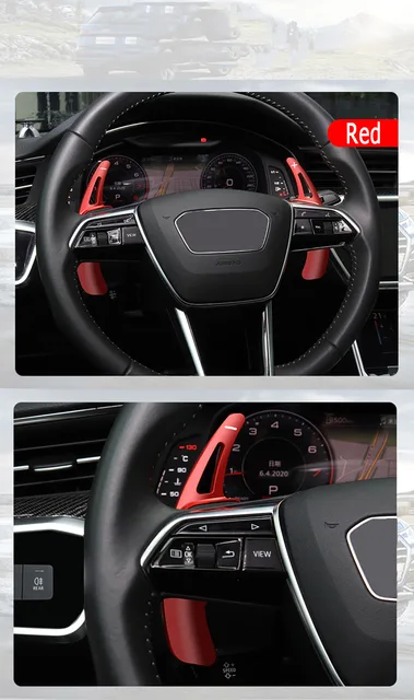 YURIM Vermelho alumínio carro volante Shift Paddle Shifter substituição  direta estendida, para AUDI A3 A4L A7 A8 S5 Q5 Q7 TT