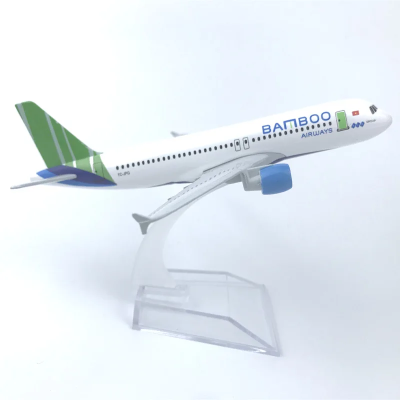 16 см Бамбук дыхательные пути A320 авиакомпаний модель самолета с сплав на основе