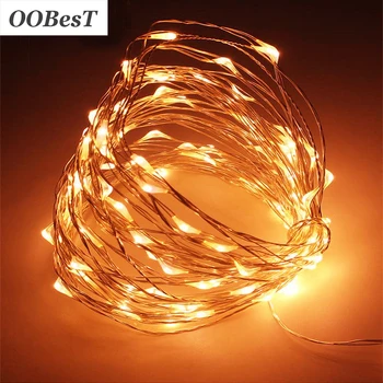 

OOBesT 3M String Light Yellow Lighting String 20LED Beads Copper Wire String New Year Christmas Tree Wedding Party Decoration