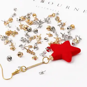 

50pcs Metal Copper Tone Screw Eyes Bails Top Drilled Beads End Caps Pendant DIY Charms Connectors Jewelry Accessories