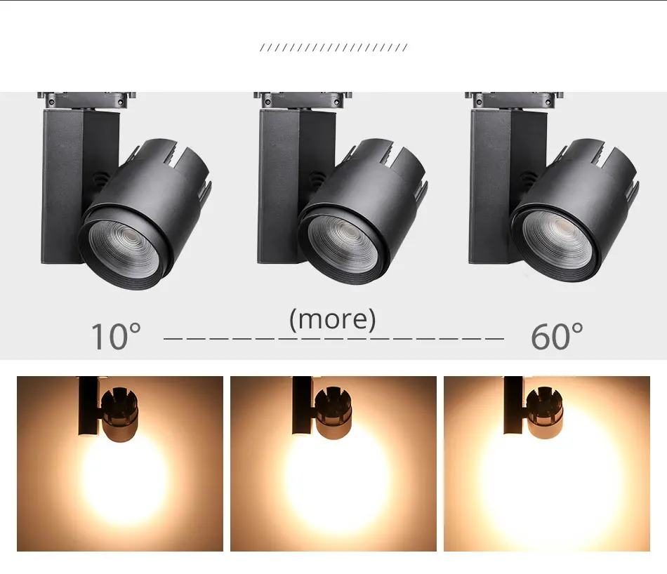 Modern Dimmable Led Track Lights 30W40W Rail Spotlight Clothing Shop Showrooms Windows Ceiling Zoomable Track Lighting Fixture (7)