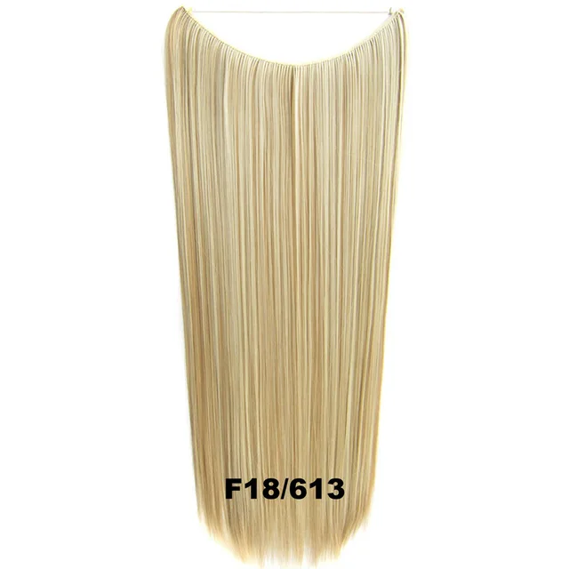 24inch 50grams 100grams Synthetic Hair Extension Gradual Color Brown Gray Blonde String Halo Hairpieces Extensions 100g-F18-613