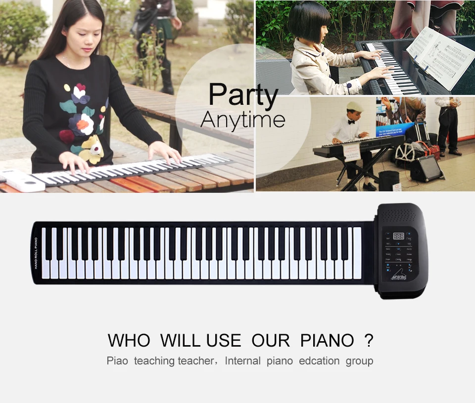61 клавиша, 128, синтезированные тона, электронное пианино, кремниевое рулонное пианино, 100, заданные ритмы с мягкой клавиатурой для детей, образование