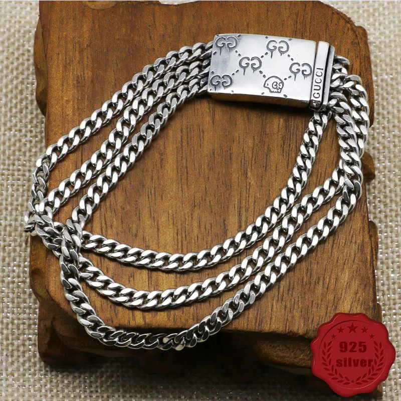 

925 sterling silver bracelet personality fashion classic noble temperament style letter modeling gift 2018 new