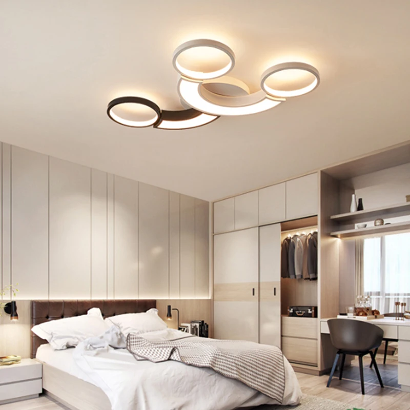 Современные светодиодные потолочные лампы, лампа для гостиной, спальни, AC85-265V, lamparas de techo, современный светодиодный потолочный светильник с затемнением для спальни