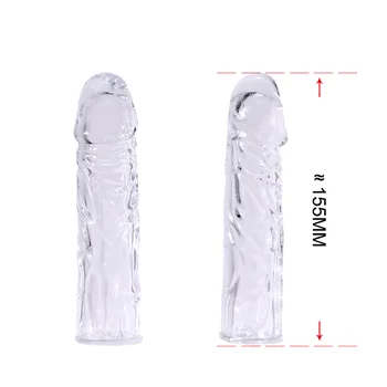 Penis Sleeve Extender Male Reusable Stimulator Cock Delay Ejaculation Particle Adult Sex Toys for Man 4
