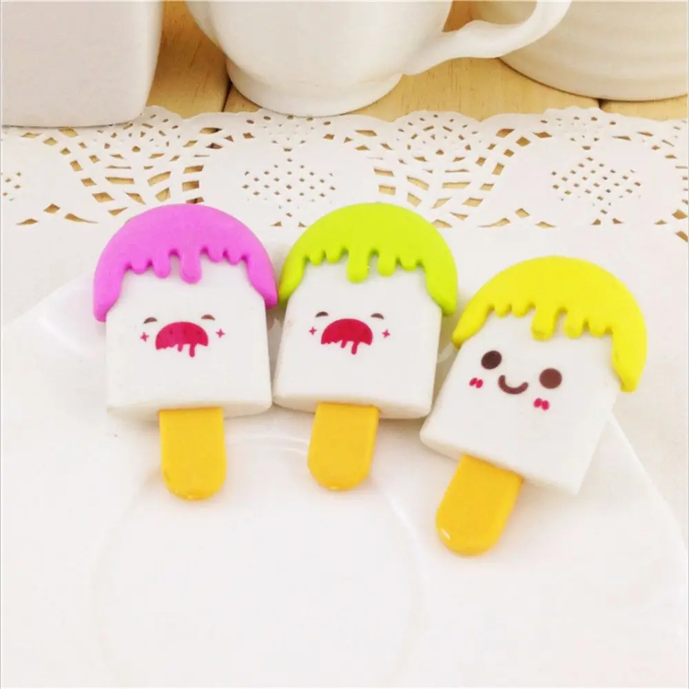 3 шт. ластик в форме мороженого Kawaii Канцтовары милый дизайн карандаши резинки для