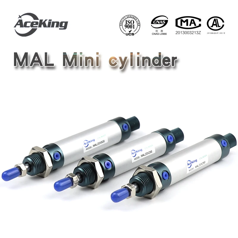 

Small mini aluminum alloy cylinder MAL 20X25X50X75X100X125X150X175X200-CA push industrial fixture in circular cylinder MAL20X50