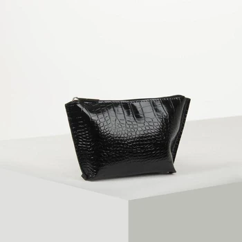 

Simple cosmetic bag, zippered compartment, black