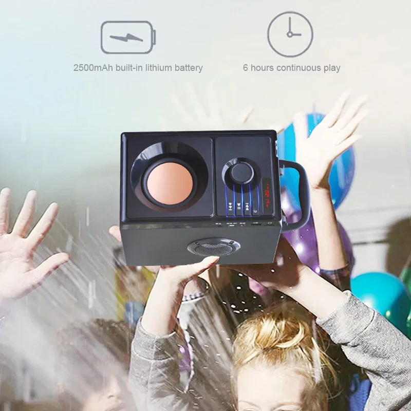 Беспроводной Bluetooth мини динамик деревянный сабвуфер Mp3 Play FM радио портативный компьютер ND998