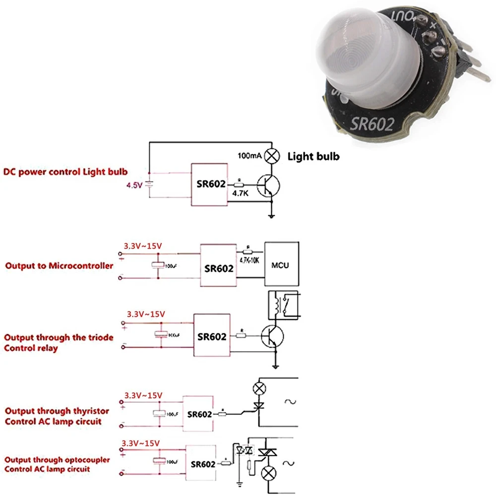 SR501 SR505 SR602 AM312 Регулировка ИК пироэлектрический инфракрасный Мини PIR